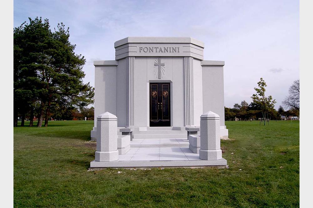 Private family mausoleum with patio