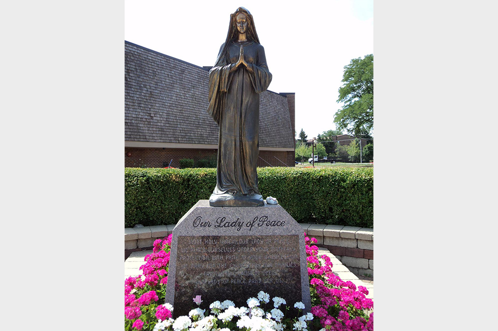 Bronze sculpture of Our Lady of Peace