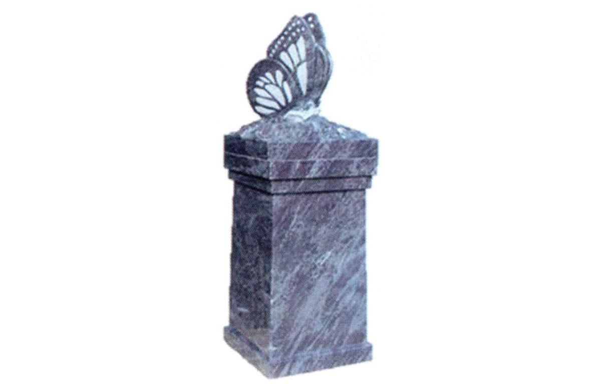 Cremation Pillar with Butterfly Cap